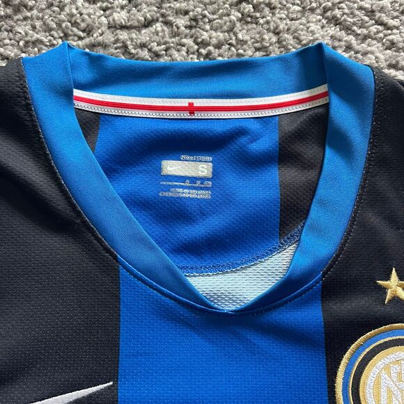 Nike 2008-09 Inter Milan Soccer Jersey Home Mens Size Small #4 Blue Black Soccer - Picture 4 of 9